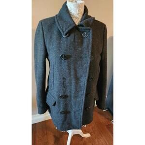 EUC J Crew Wool coat heavy small gray black